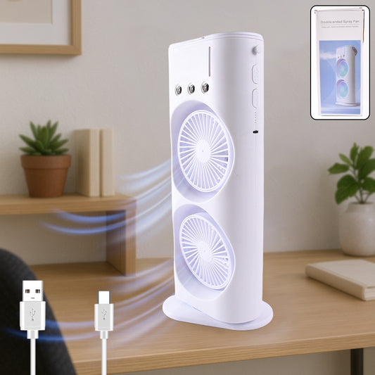 Portable Tower Mist Spray Cooling Fan Air Cooling Fan (1 Pc)