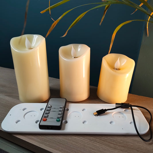 KUBER 3 Pieces LED Tea Light Candles (Refurbished)