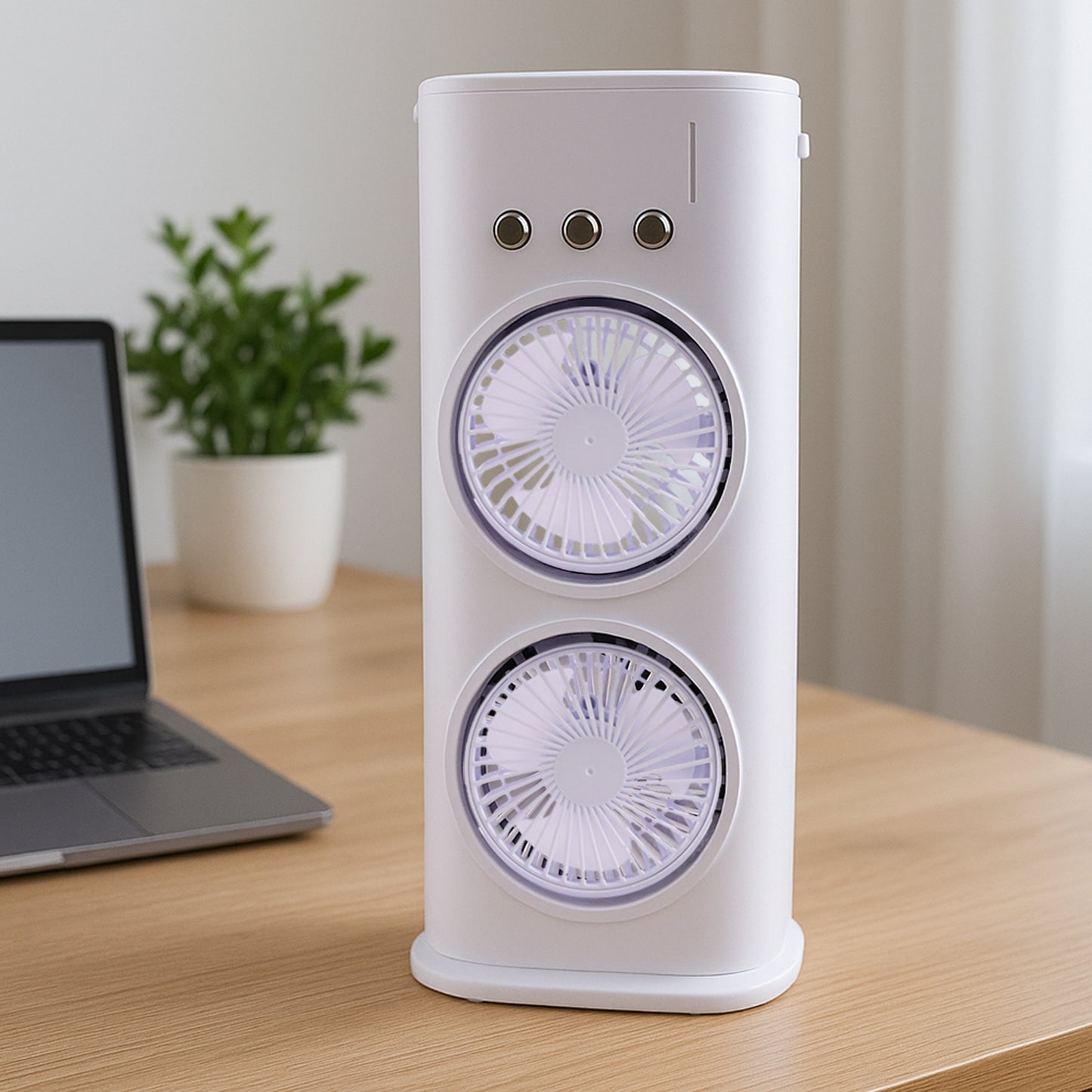 Portable Tower Mist Spray Cooling Fan Air Cooling Fan (1 Pc)