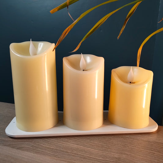 KUBER 3 Pieces LED Tea Light Candles (Refurbished)