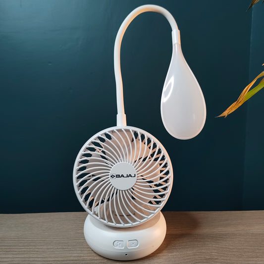 Bajaj Rechargeable Fan With Task Lighting (Refurbished)