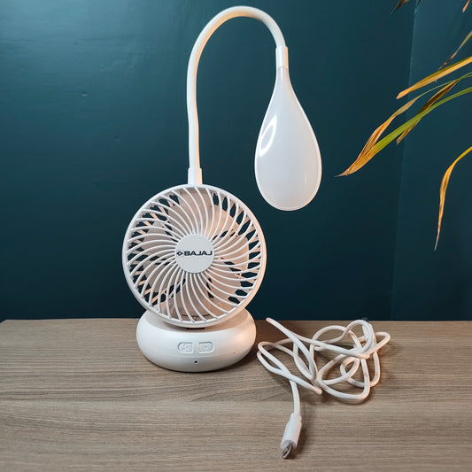 Bajaj Rechargeable Fan With Task Lighting (Refurbished)